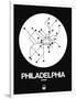 Philadelphia White Subway Map-NaxArt-Framed Art Print
