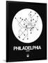 Philadelphia White Subway Map-NaxArt-Framed Art Print