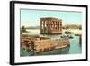 Philae Kiosk at Floodtide-null-Framed Art Print