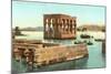 Philae Kiosk at Floodtide-null-Mounted Art Print