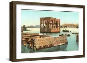 Philae Kiosk at Floodtide-null-Framed Art Print