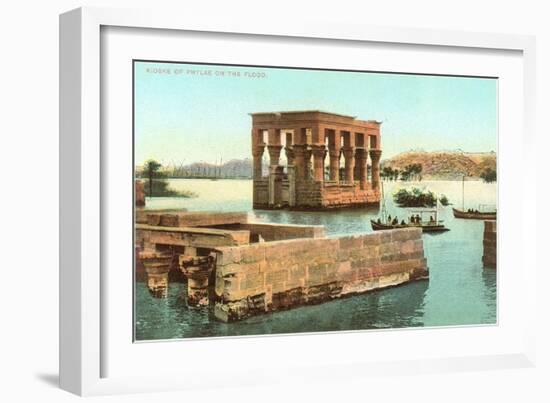 Philae Kiosk at Floodtide-null-Framed Art Print