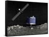 Philae Lander on Surface of a Comet with Rosetta Probe Above-null-Framed Stretched Canvas