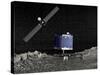 Philae Lander on Surface of a Comet with Rosetta Probe Above-null-Stretched Canvas