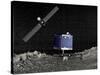 Philae Lander on Surface of a Comet with Rosetta Probe Above-null-Stretched Canvas