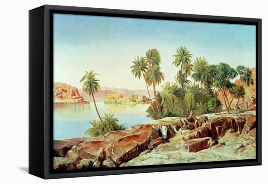 Philae on the Nile-Edward Lear-Framed Stretched Canvas