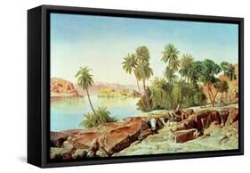 Philae on the Nile-Edward Lear-Framed Stretched Canvas