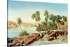 Philae on the Nile-Edward Lear-Stretched Canvas