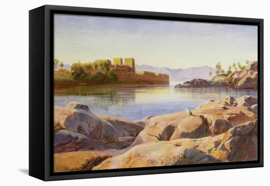 Philae on the Nile-Edward Lear-Framed Stretched Canvas