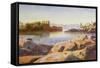 Philae on the Nile-Edward Lear-Framed Stretched Canvas