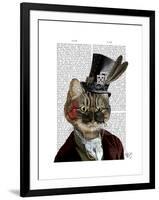 Phileas Feline Steampunk Cat and Top Hat-Fab Funky-Framed Art Print