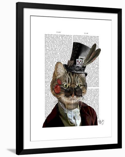 Phileas Feline Steampunk Cat and Top Hat-Fab Funky-Framed Art Print