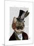Phileas Feline Steampunk Cat and Top Hat-Fab Funky-Mounted Art Print
