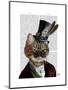 Phileas Feline Steampunk Cat and Top Hat-Fab Funky-Mounted Art Print