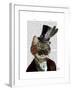 Phileas Feline Steampunk Cat and Top Hat-Fab Funky-Framed Art Print