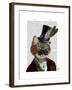 Phileas Feline Steampunk Cat and Top Hat-Fab Funky-Framed Art Print