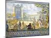 Philip II Being Proclaimed King of Castile, March 28, 1556, Painted Talavera Tiles, 16th Century-null-Mounted Giclee Print