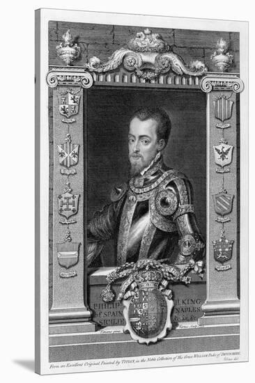 Philip II, King of Spain from 1556, (1735)-George Vertue-Stretched Canvas