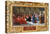 Philip IV the Fair Establishes the Parliament in Paris in 1303-Jean Alaux-Stretched Canvas