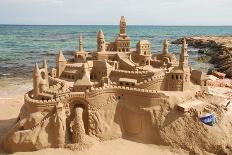 Amazing Sandcastle on a Mediterranean Beach-Philip Lange-Mounted Photographic Print