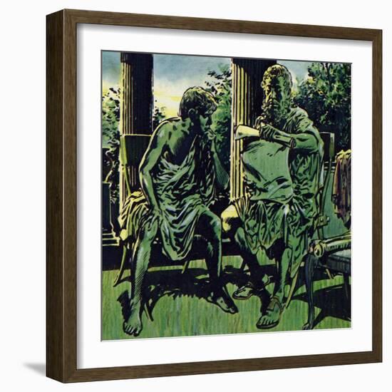 Philip Obtained the Services of Aristotle to Tutor His Son-Jesus Blasco-Framed Giclee Print