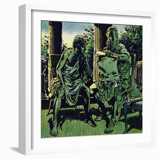 Philip Obtained the Services of Aristotle to Tutor His Son-Jesus Blasco-Framed Giclee Print