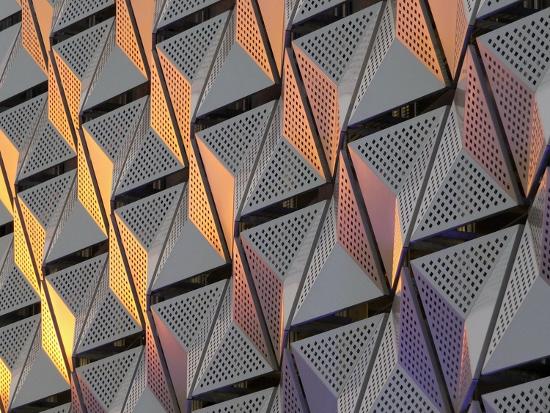 Recanle Cladding Pattern Modern Steel Cladding with Angular Geometric Patterns and Square Holes ...