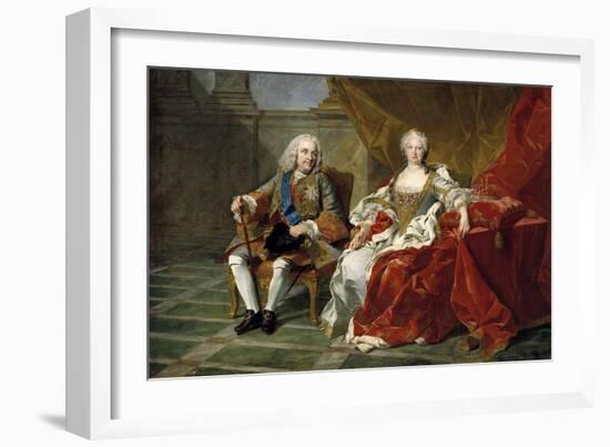 Philip V and Elisabeth Farnese, Ca. 1743-Louis-Michel van Loo-Framed Giclee Print