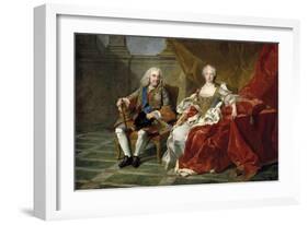 Philip V and Elisabeth Farnese, Ca. 1743-Louis-Michel van Loo-Framed Giclee Print