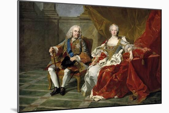 Philip V and Elisabeth Farnese, Ca. 1743-Louis-Michel van Loo-Mounted Giclee Print