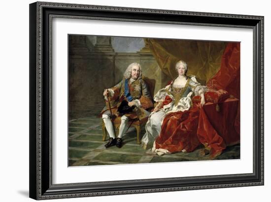 Philip V and Elisabeth Farnese, Ca. 1743-Louis-Michel van Loo-Framed Giclee Print