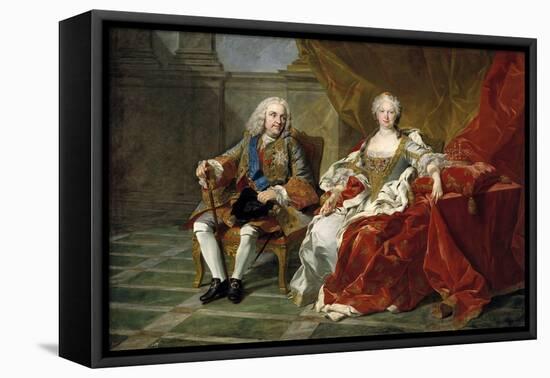 Philip V and Elisabeth Farnese, Ca. 1743-Louis-Michel van Loo-Framed Stretched Canvas