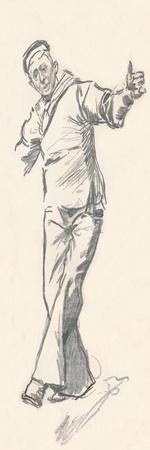 Lead Pencil Sketch by Phil May, C19th Century (1903-1904)