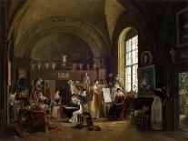 Interior of the Studio of Van Dael and His Students at the Sorbonne, 1816 (Oil on Canvas)-Philipe Jacques Van Bree-Framed Giclee Print