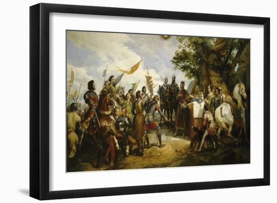 Philippe-Auguste à la bataille de Bouvines, le 27 juillet 1214-Horace Vernet-Framed Giclee Print