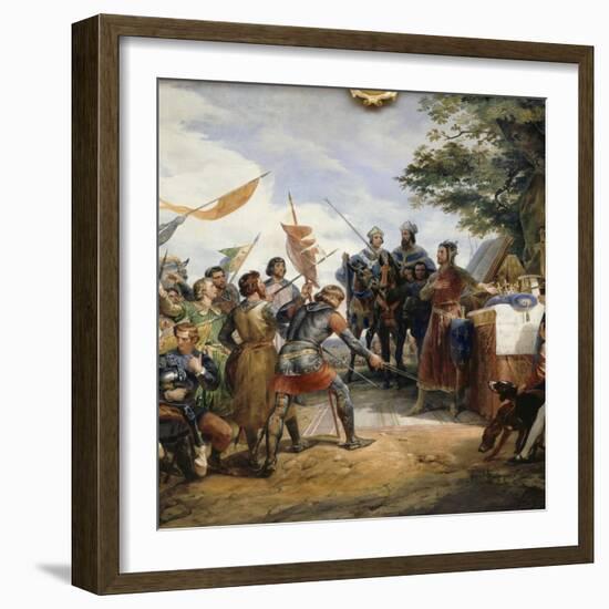 Philippe-Auguste à la bataille de Bouvines, le 27 juillet 1214-Horace Vernet-Framed Giclee Print