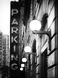 Garage Parking Sign, W 43St, Times Square, Manhattan, New York, US, Black and White Photography-Philippe Hugonnard-Photographic Print