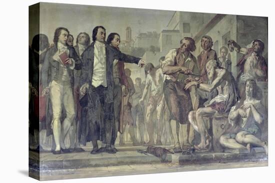 Philippe Pinel Releasing Lunatics from Their Chains at the Bicetre Asylum in Paris in 1793-Charles Louis Lucien Muller-Stretched Canvas