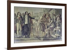 Philippe Pinel Releasing Lunatics from Their Chains at the Bicetre Asylum in Paris in 1793-Charles Louis Lucien Muller-Framed Giclee Print