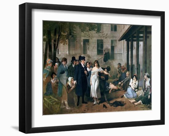 Philippe Pinel Releasing Lunatics from Their Chains at the Salpetriere Asylum in Paris in 1795-Tony Robert-fleury-Framed Giclee Print