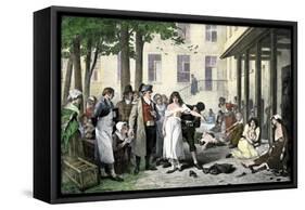 Philippe Pinel Releasing Mental Patients at La Salpetriere from their Bonds, 1796-null-Framed Stretched Canvas