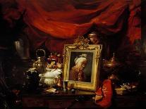 Still Life with Portrait of Chardin-Philippe Rousseau-Mounted Giclee Print
