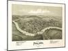 Philippi, West Virginia - Panoramic Map-Lantern Press-Mounted Art Print