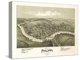 Philippi, West Virginia - Panoramic Map-Lantern Press-Stretched Canvas