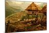 Philippine Village with Natives and Grass Guts on Stilts-F.W. Kuhnert-Mounted Art Print