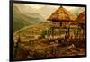 Philippine Village with Natives and Grass Guts on Stilts-F.W. Kuhnert-Framed Art Print