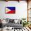 Philippines Flag Design with Wood Patterning - Flags of the World Series-Philippe Hugonnard-Framed Stretched Canvas displayed on a wall