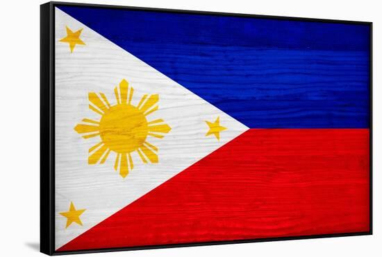 Philippines Flag Design with Wood Patterning - Flags of the World Series-Philippe Hugonnard-Framed Stretched Canvas