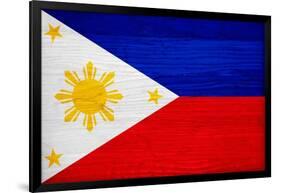 Philippines Flag Design with Wood Patterning - Flags of the World Series-Philippe Hugonnard-Framed Art Print