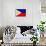 Philippines Flag Design with Wood Patterning - Flags of the World Series-Philippe Hugonnard-Art Print displayed on a wall